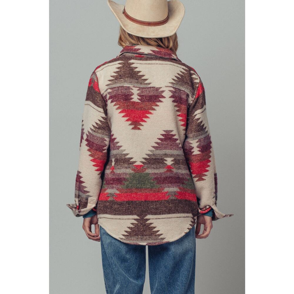 Urban Daizy Aztec Print Jacket - Western-Inspired, Relaxed Fit - Picture 5 of 8